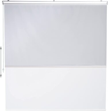 Relaxdays Duschrollo,  Seilzugrollo für Dusche & Badewanne, Decke & Fenster, Badrollo wasserabweisend, weiß, PVC, Aluminium, Kunststoff (160x240 cm)