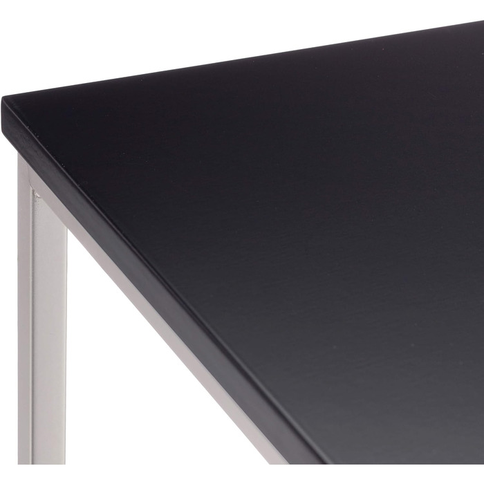 Relaxdays, schwarz/Silber Beistelltisch quadratisch 3er Set, Mattes Stahlgestell, Satztische, MDF, HxBxT: 42x40x40 cm