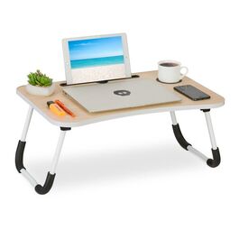 Relaxdays Laptoptisch mit Tablet- & Getränkehalter
