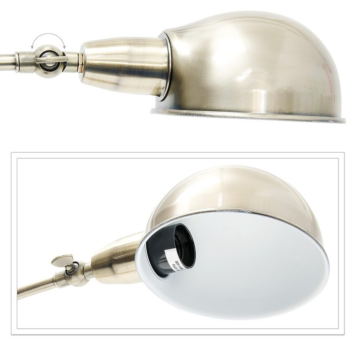 Relaxdays Tischlampe mit Messing Optik Massivholz Höhen verstellbar 10018501