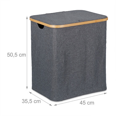 Relaxdays Wäschekorb mit Deckel 80 l