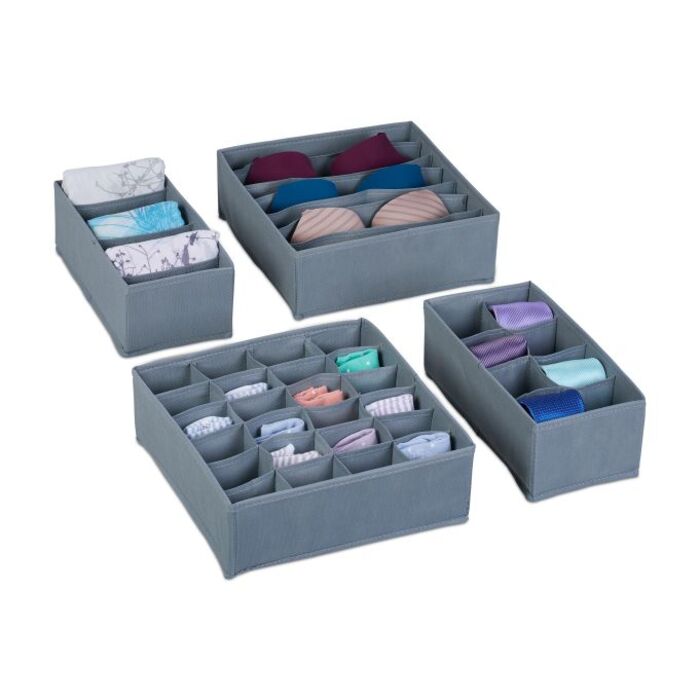 Relaxdays Schubladen Organizer 4-teiliges Set