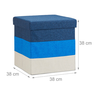 Relaxdays Gepolsterter Hocker mit bunten Streifen