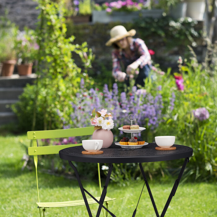 Relaxdays Klappbarer Balkontisch schwarz