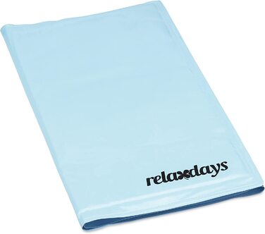 Relaxdays Kühlmatte Hund, 60 x 100 cm, selbstkühlende Hundematte, Gel, abwischbar, Kühlunterlage für Haustiere, hellblau