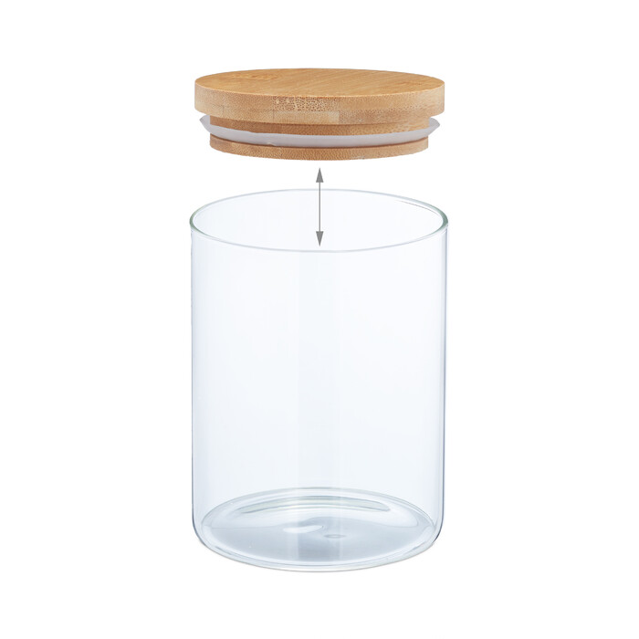 Relaxdays 4er Set Vorratsgläser mit Deckel 750 ml