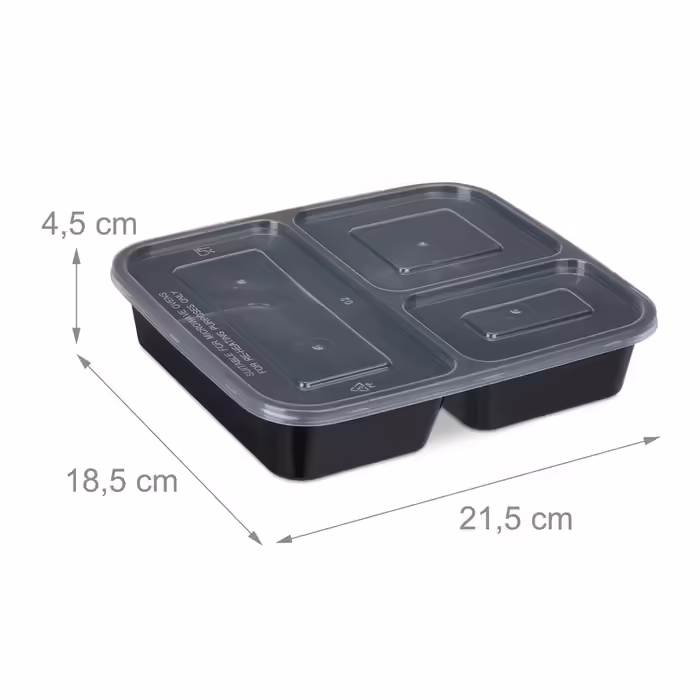 Relaxdays 10er Set Meal Prep Boxen 3 Fächer