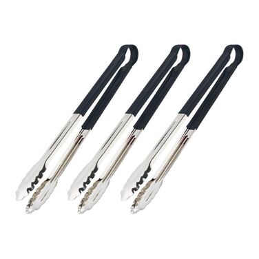 Relaxdays Edelstahl Grillzange im 3er Set
