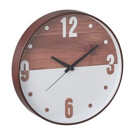 Relaxdays Wanduhr Holzoptik/Weiß