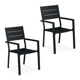 Relaxdays Schwarzer Gartenstuhl im 2er Set