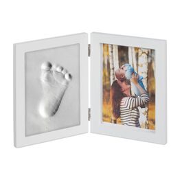 Relaxdays Babybilderrahmen mit Gipsabdruck