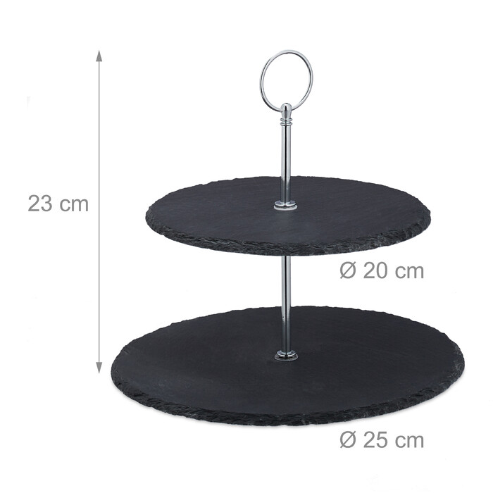 Relaxdays Etagere Schiefer 2 Etagen
