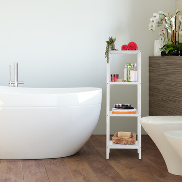 Relaxdays Badregal Walnuss weiß