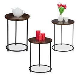 Relaxdays Satztisch 3er Set Mangoholz