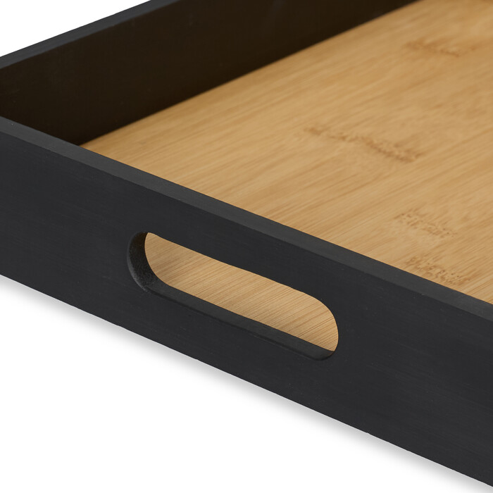 Relaxdays Rechteckiges Tablett aus Bambus