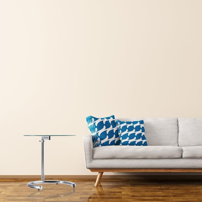 Relaxdays, Silber Kaffeetisch höhenverstellbar bis 70 cm, runder Wohnzimmertisch, verchromter Stahl, Glasplatte 46 cm Ø, Standard
