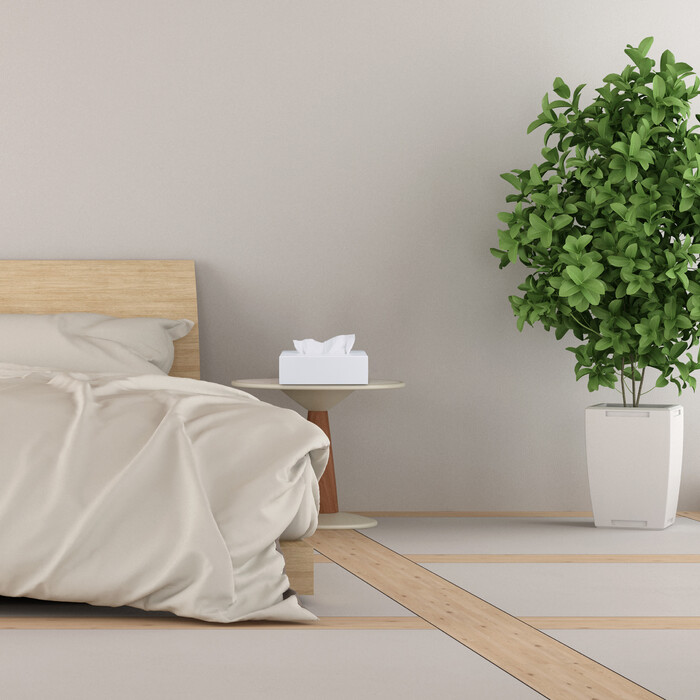 Relaxdays Kosmetiktuchbox Bambus weiß