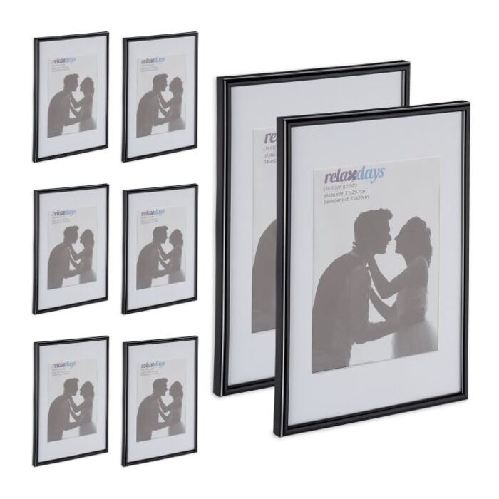 Relaxdays Bilderrahmen A4 8er Set