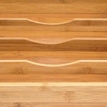 Relaxdays Besteckkasten 4,5x25,5x34cm Bambus 5 Fächer Schubladenorganizer Holz, natur (max. 50 Zeichen)