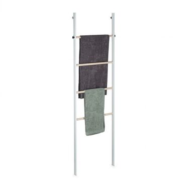 Relaxdays Handtuchleiter Holz & Metall
