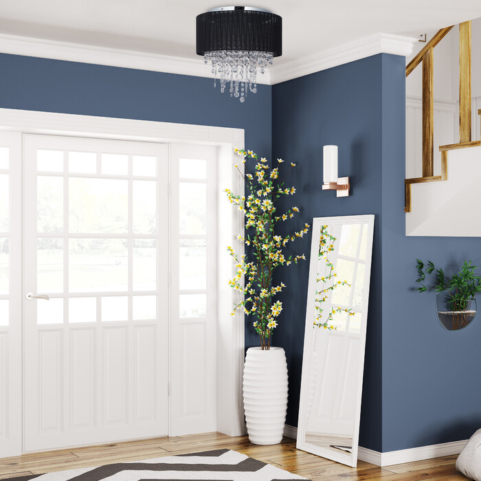 Relaxdays Deckenlampe Organza Kristall