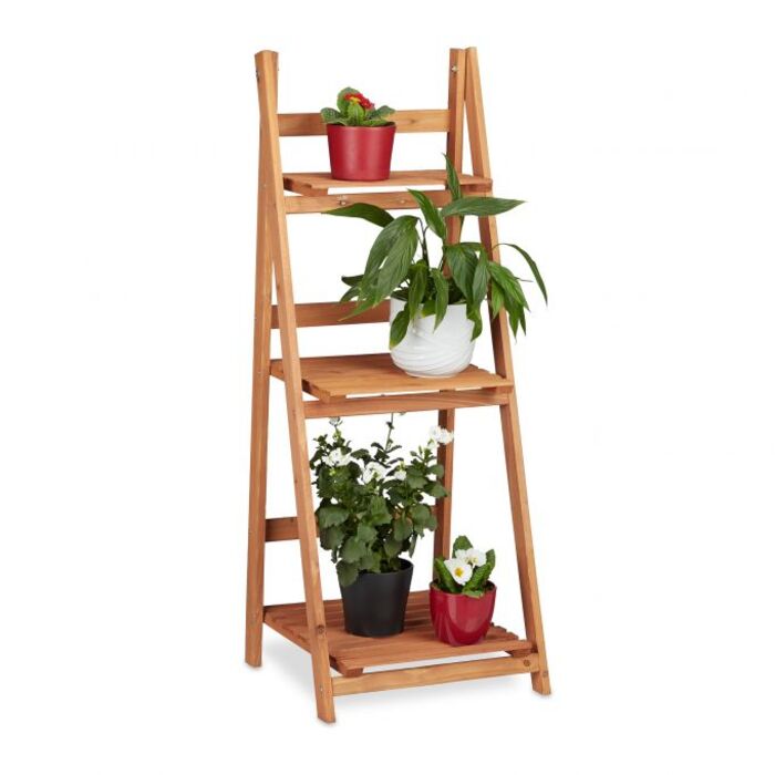 Relaxdays Blumentreppe aus Holz