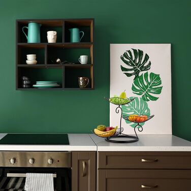 Relaxdays Etagere, 3-stöckig, Metall, 34x49x31,5 cm, Lotusblatt-Design, schwarz