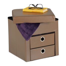 Relaxdays Sitzhocker mit Stauraum Taupe