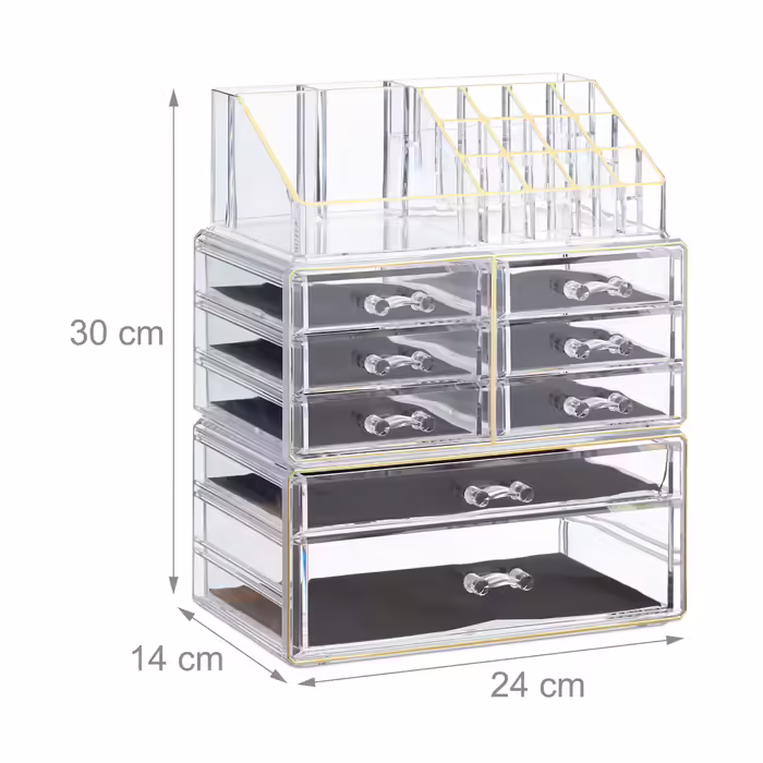 Relaxdays Make Up Organizer mit 8 Schubladen