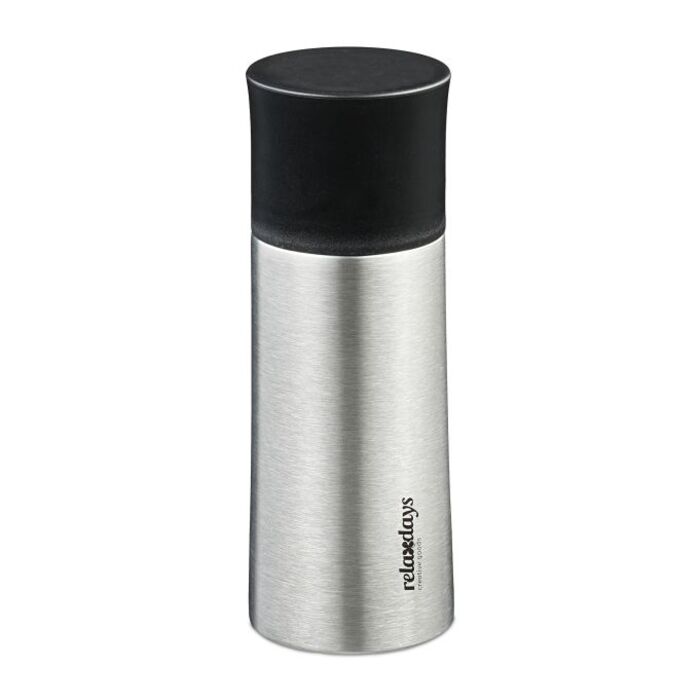 Relaxdays Trinkflasche Edelstahl 300 ml mit Becher