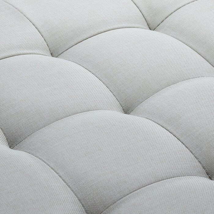 Relaxdays Sitzhocker mit Stauraum L, Fußhocker mit Deckel, 43x45x45 cm, Creme