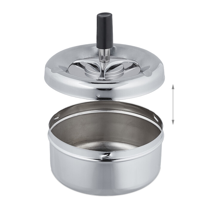 Relaxdays Aschenbecher mit Drehdeckel