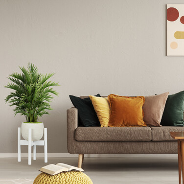 Relaxdays Blumenständer Bambus verstellbar weiß