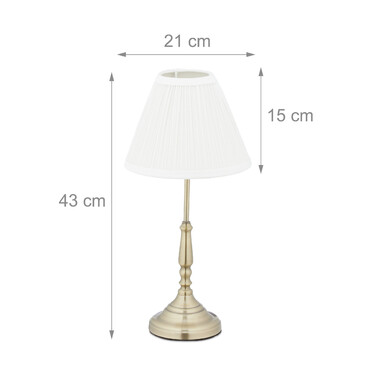 Relaxdays Tischlampe weiß gold