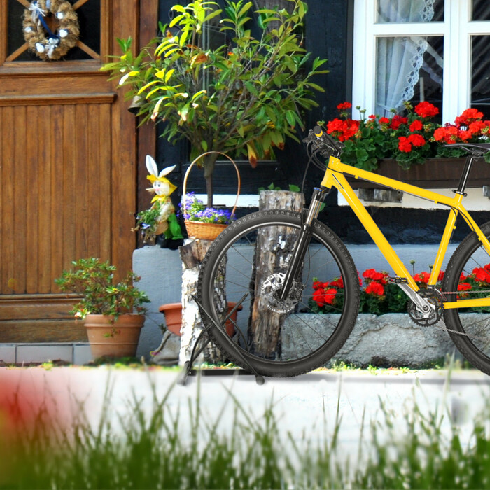 Relaxdays Schwarzer Fahrradständer für 2 Fahrräder