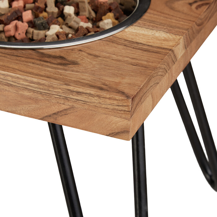 Relaxdays Napfständer Akazienholz XL