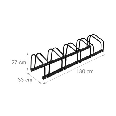 Relaxdays Schwarzer Fahrradständer für 5 Fahrräder