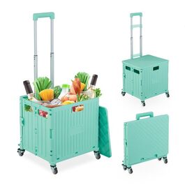 Relaxdays Faltbarer Einkaufstrolley mit Lenkrollen