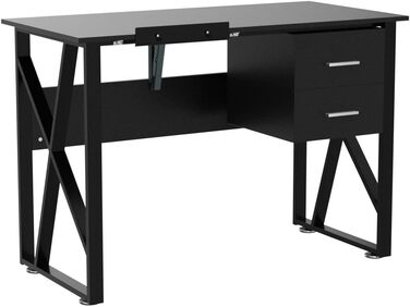 Relaxdays Schreibtisch neigbar, verstellbare Arbeitsfläche, Laptoptisch oder Zeichentisch, HBT 75x110x55cm,  (Schwarz)