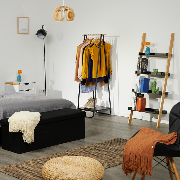 Relaxdays Kleiderständer Metall mit Ablage