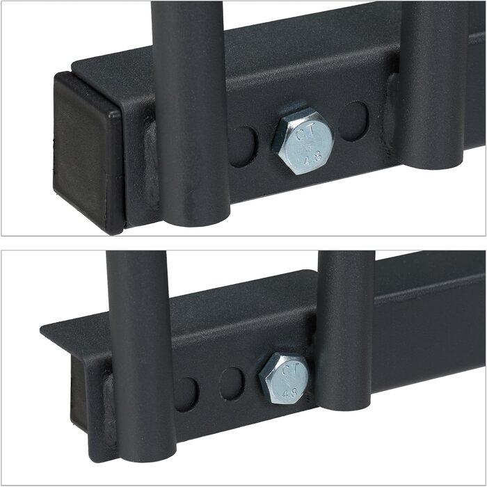 Relaxdays Fahrradständer, für 3 Fahrräder, Stahl Bodenparker, Reifenbreite 60mm, Abstellständer, Fahrradstand, anthrazit