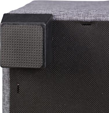 Relaxdays Sitzhocker mit Stauraum, 42x45x45 cm, gesteppt, Stoffbezug, Schaumstoffpolster, grau