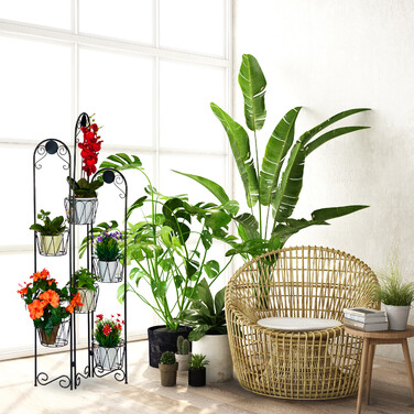 Relaxdays Blumenständer Metall Paravent
