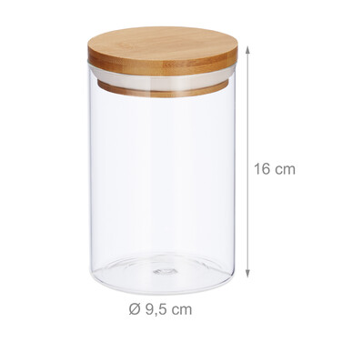Relaxdays 3er Set Vorratsdosen aus Glas 800 ml