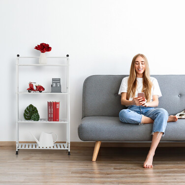 Relaxdays Standregal mit 4 Ablagen