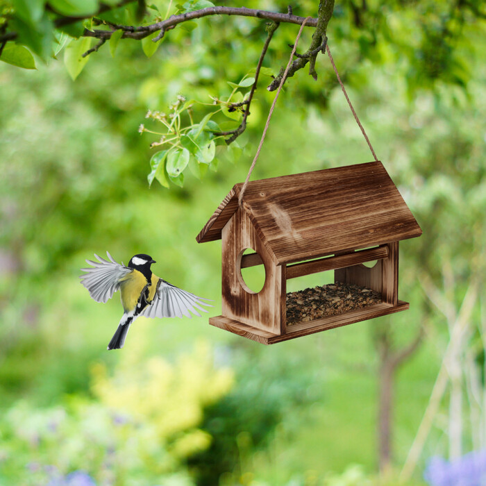 Relaxdays Vogelfutterhaus aus Holz