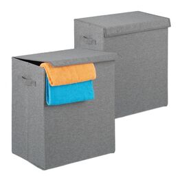 Relaxdays Wäschekorb 2er Set 61 Liter