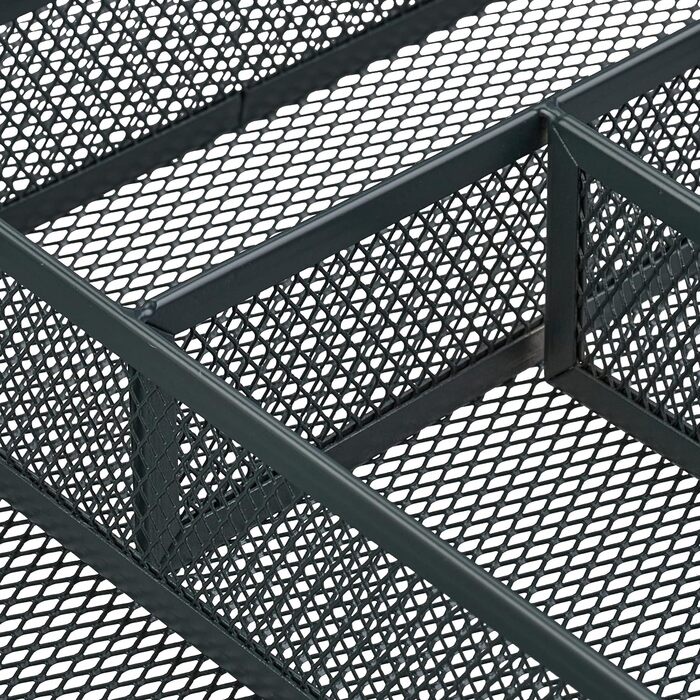 Relaxdays Besteckkasten, HBT: 5x28,5x40,5 cm, 6 Fächer, Metall, anthrazit