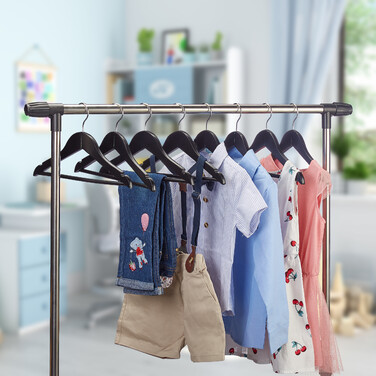 Relaxdays Kinderkleiderbügel Holz schwarz