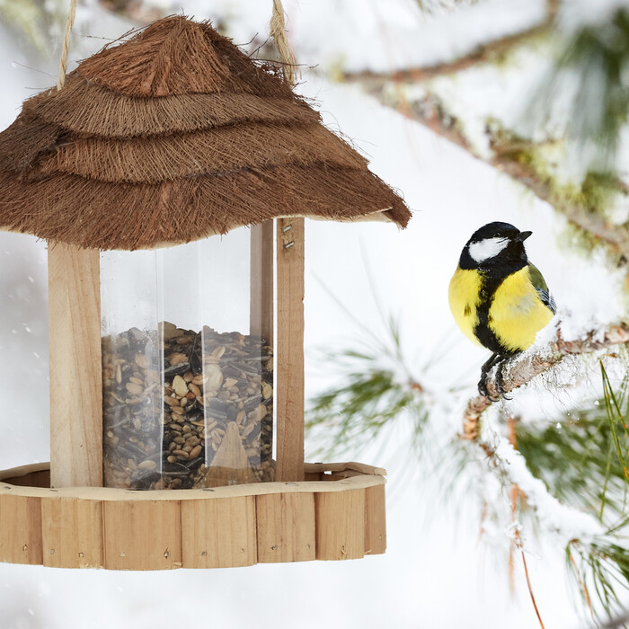 Relaxdays Vogelfutterhaus aus Holz
